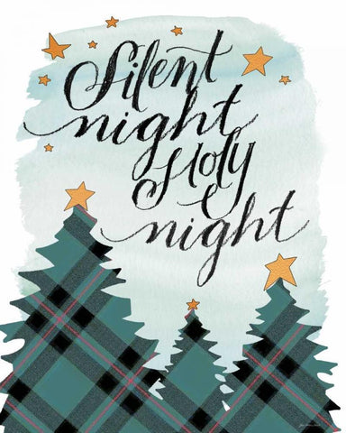 Silent Night Black Ornate Wood Framed Art Print with Double Matting by Moulton, Jo