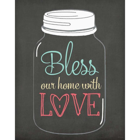 Bless Our Home Gold Ornate Wood Framed Art Print with Double Matting by Moulton, Jo