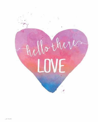 Hello There Love White Modern Wood Framed Art Print with Double Matting by Moulton, Jo