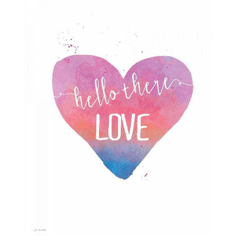 Hello There Love Black Modern Wood Framed Art Print with Double Matting by Moulton, Jo