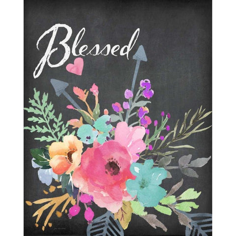 Blessed Black Modern Wood Framed Art Print with Double Matting by Moulton, Jo