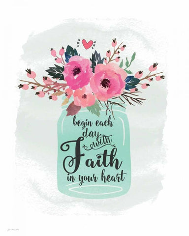 Faith in Your Heart Black Ornate Wood Framed Art Print with Double Matting by Moulton, Jo