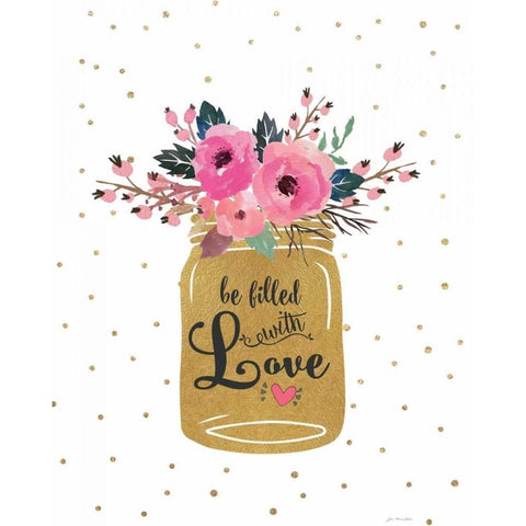 Filled with Love Black Modern Wood Framed Art Print with Double Matting by Moulton, Jo