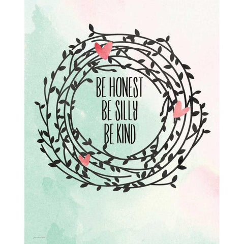 Be Black Modern Wood Framed Art Print with Double Matting by Moulton, Jo