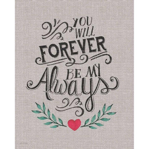 Forever My Always Gold Ornate Wood Framed Art Print with Double Matting by Moulton, Jo