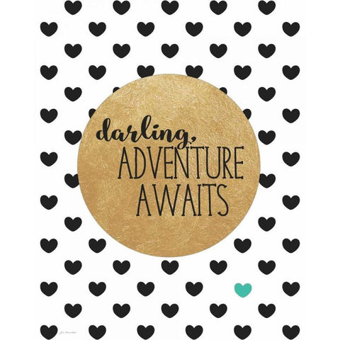 Adventure Awaits Black Modern Wood Framed Art Print with Double Matting by Moulton, Jo