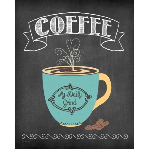 Daily Grind Black Modern Wood Framed Art Print by Moulton, Jo