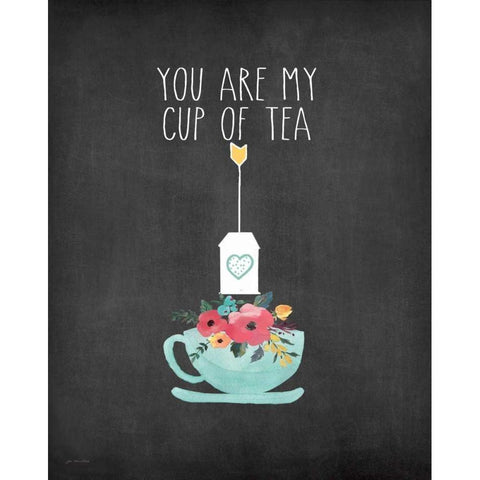 Cup of Tea White Modern Wood Framed Art Print by Moulton, Jo