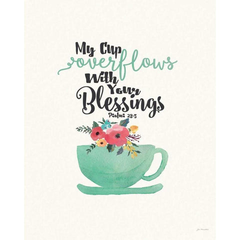 Cup of Blessings Black Modern Wood Framed Art Print by Moulton, Jo