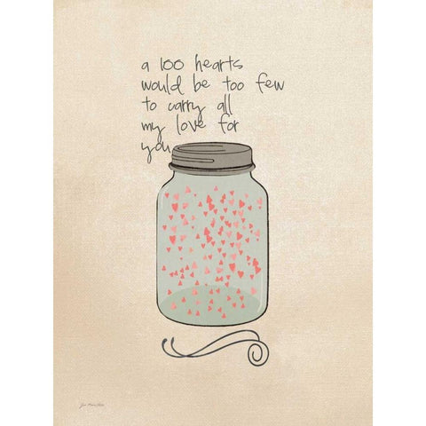 100 Hearts White Modern Wood Framed Art Print by Moulton, Jo