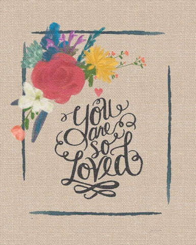 You So Loved Black Ornate Wood Framed Art Print with Double Matting by Moulton, Jo