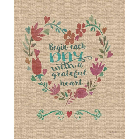 Grateful Heart White Modern Wood Framed Art Print by Moulton, Jo