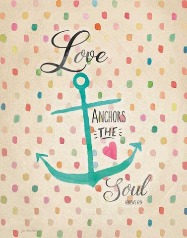 Love Anchors White Modern Wood Framed Art Print with Double Matting by Moulton, Jo