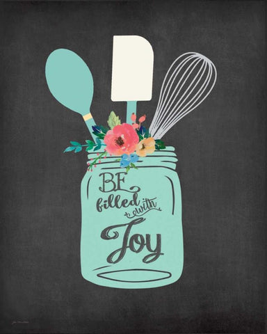 Joy Jar Black Ornate Wood Framed Art Print with Double Matting by Moulton, Jo