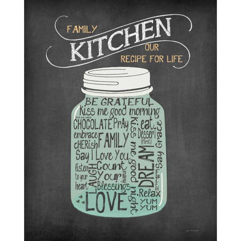 Recipe Jar Black Modern Wood Framed Art Print with Double Matting by Moulton, Jo