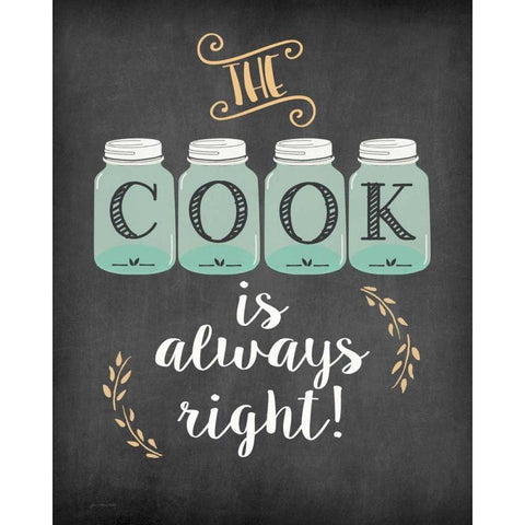 The Cook is Right Black Modern Wood Framed Art Print with Double Matting by Moulton, Jo