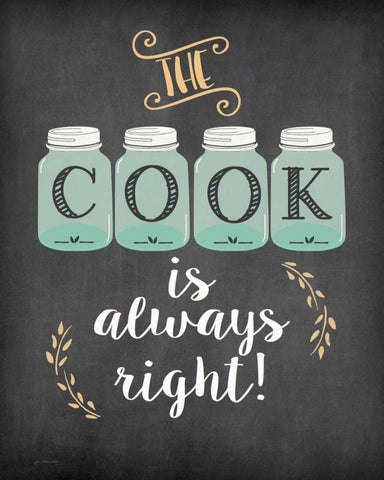 The Cook is Right Black Ornate Wood Framed Art Print with Double Matting by Moulton, Jo