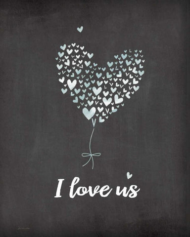 I Love Us White Modern Wood Framed Art Print with Double Matting by Moulton, Jo