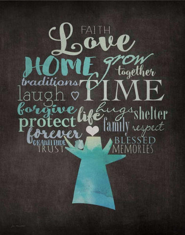 Family Tree White Modern Wood Framed Art Print with Double Matting by Moulton, Jo