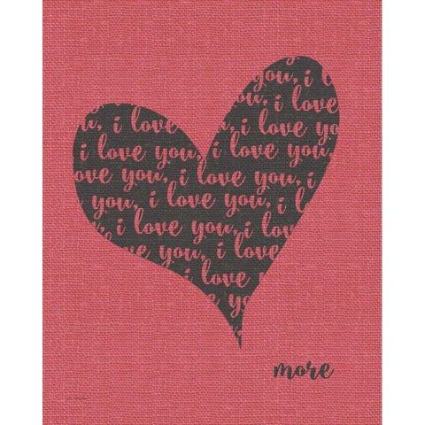 I Love You Heart White Modern Wood Framed Art Print by Moulton, Jo