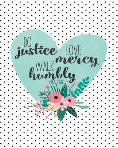 Love Mercy Black Ornate Wood Framed Art Print with Double Matting by Moulton, Jo