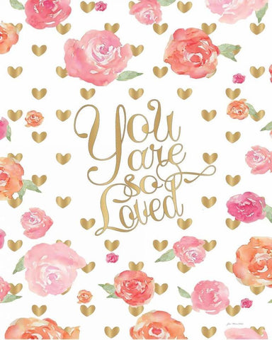 Love Floral White Modern Wood Framed Art Print with Double Matting by Moulton, Jo