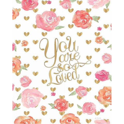 Love Floral Black Modern Wood Framed Art Print with Double Matting by Moulton, Jo