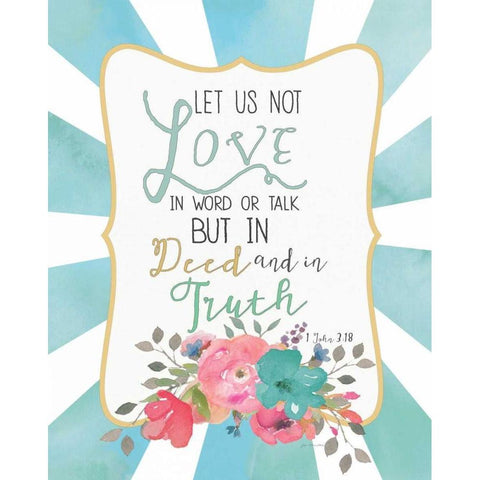 Deed and Truth Black Modern Wood Framed Art Print by Moulton, Jo