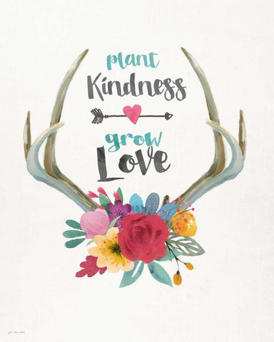 Grow Love White Modern Wood Framed Art Print with Double Matting by Moulton, Jo