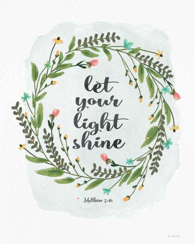 Light Shine White Modern Wood Framed Art Print with Double Matting by Moulton, Jo