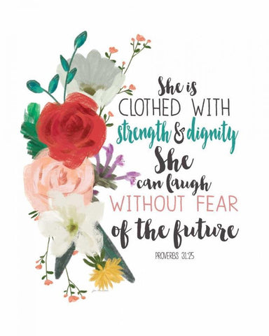 Strength and Dignity White Modern Wood Framed Art Print with Double Matting by Moulton, Jo