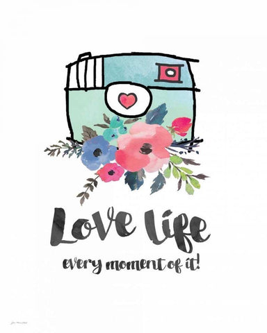 Love Life Black Ornate Wood Framed Art Print with Double Matting by Moulton, Jo