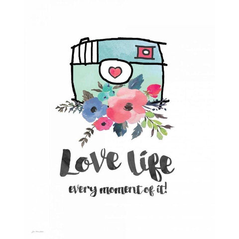 Love Life White Modern Wood Framed Art Print by Moulton, Jo