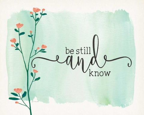 Be Still and Know Black Ornate Wood Framed Art Print with Double Matting by Moulton, Jo