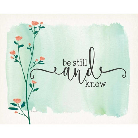 Be Still and Know Black Modern Wood Framed Art Print by Moulton, Jo