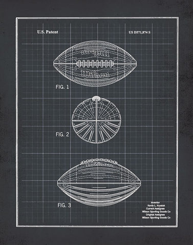 Football - Black White Modern Wood Framed Art Print with Double Matting by Moulton, Jo