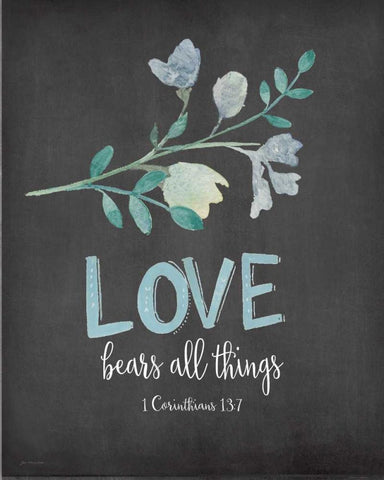 Love Bears All White Modern Wood Framed Art Print with Double Matting by Moulton, Jo