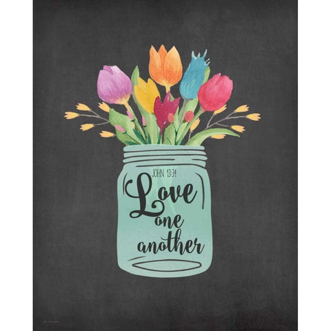 Love Another Black Modern Wood Framed Art Print with Double Matting by Moulton, Jo