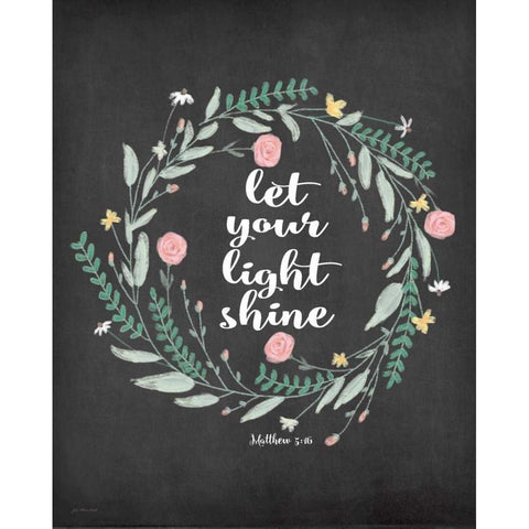 Light Shine Black Modern Wood Framed Art Print with Double Matting by Moulton, Jo