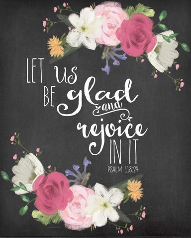 Let Us Rejoice White Modern Wood Framed Art Print with Double Matting by Moulton, Jo