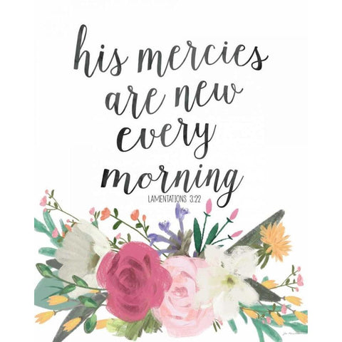 His Mercies Gold Ornate Wood Framed Art Print with Double Matting by Moulton, Jo