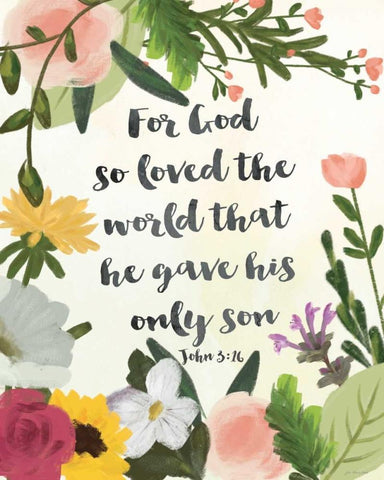 God So Loved the World White Modern Wood Framed Art Print with Double Matting by Moulton, Jo