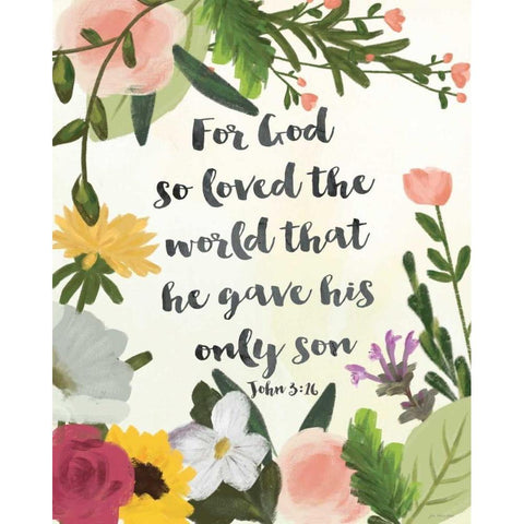 God So Loved the World Black Modern Wood Framed Art Print by Moulton, Jo