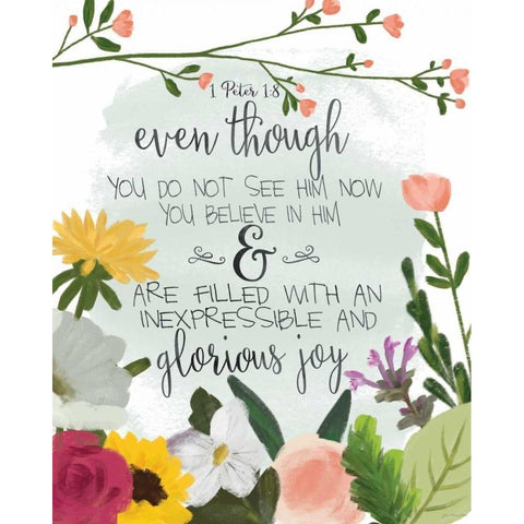 Glorious Joy Black Modern Wood Framed Art Print with Double Matting by Moulton, Jo