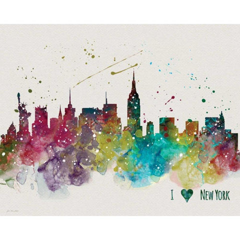 New York Black Modern Wood Framed Art Print by Moulton, Jo