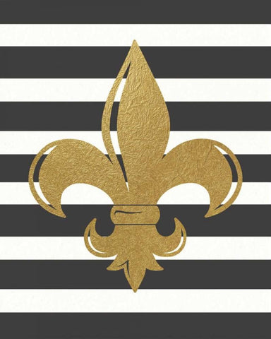 Fleur de Lis II Black Ornate Wood Framed Art Print with Double Matting by Moulton, Jo