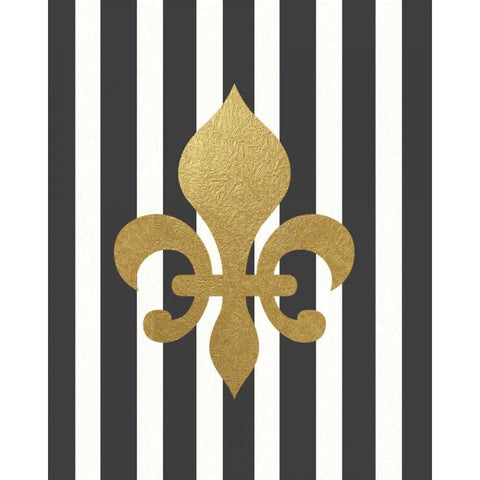 Fleur de Lis III Black Modern Wood Framed Art Print with Double Matting by Moulton, Jo