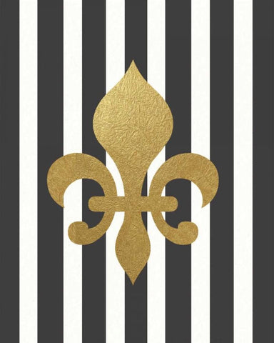 Fleur de Lis III White Modern Wood Framed Art Print with Double Matting by Moulton, Jo