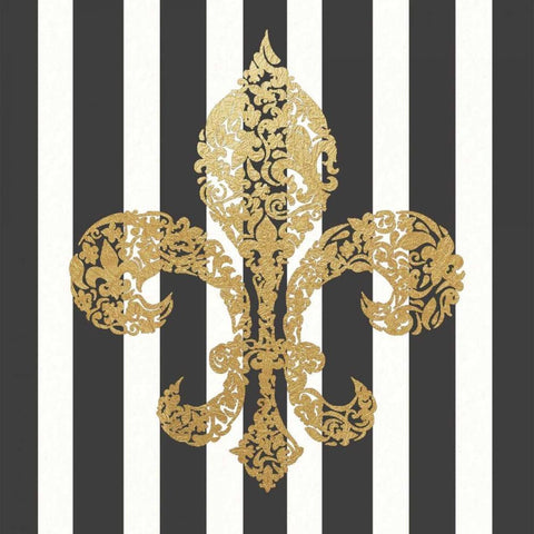 Fleur de Lis VI Gold Ornate Wood Framed Art Print with Double Matting by Moulton, Jo