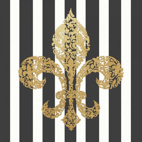 Fleur de Lis VI White Modern Wood Framed Art Print with Double Matting by Moulton, Jo